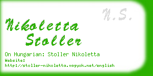 nikoletta stoller business card